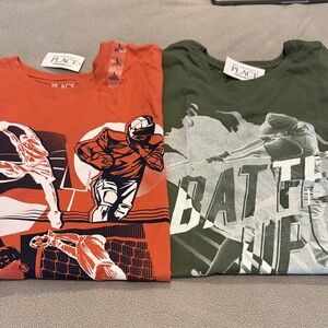 The Children's Place Orange and Green Long Sleeve Tees
